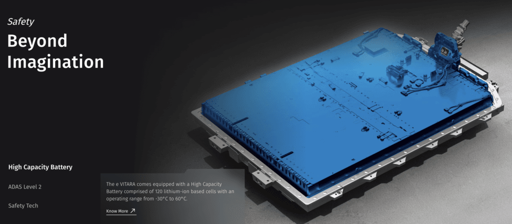 maruti e vitara battery 